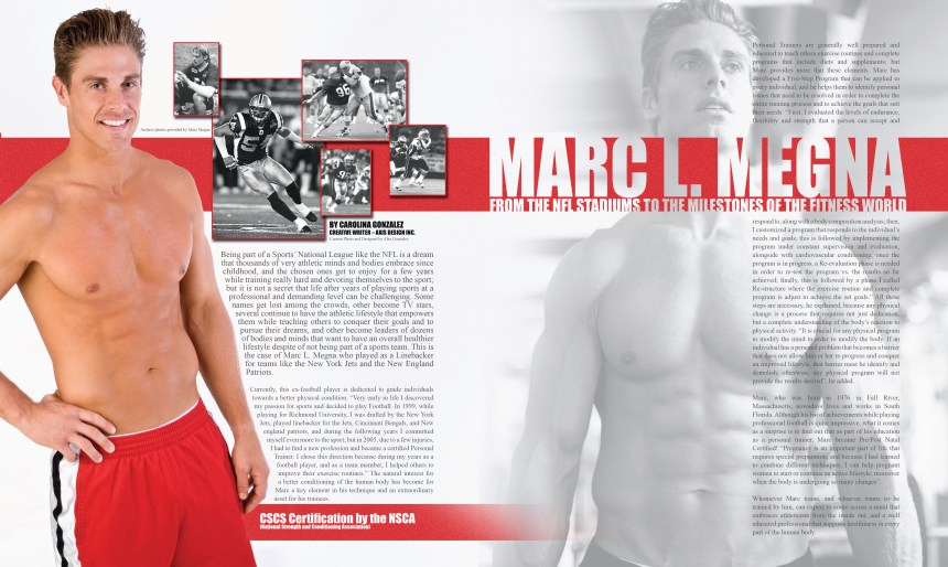 Marc Megna NFL and Fitness Entrepreneur Article by Writer Carolina Gonzalez - CarolinasWords